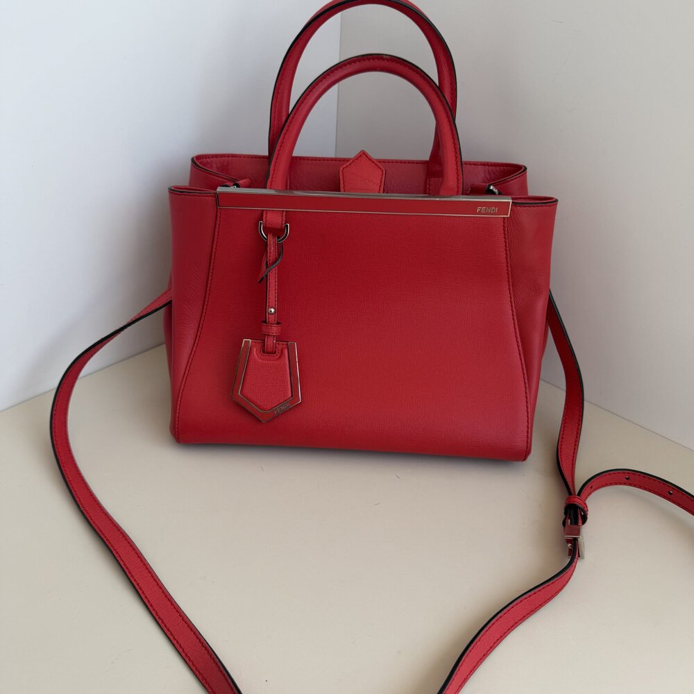 Fendi Petite 2Jours Leather Tote Bag – Rosso Red